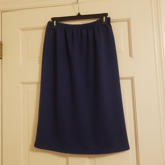 Pablo Collection navy blue and white skirt jacket set, 10 - Picture 7 of 10